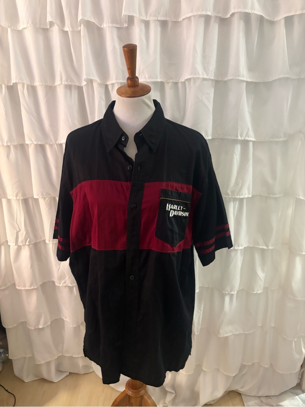 Harley Davidson Short Sleeve
Button Up Shirt Size L Mens Retro